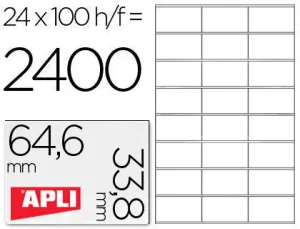 ETIQUETAS APLI A4 64,6X33,8/100H