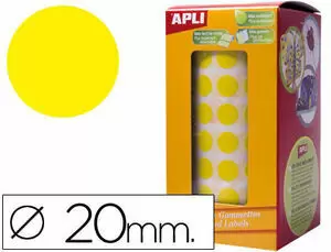 APLI GOMET APLI CIRCULO AMARILLO 20MM ROLLO DE 1.770 US. 4859