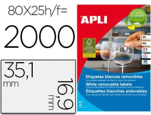 ETIQUETAS APLI A4 35.6X16.9 REMO/25H 002102