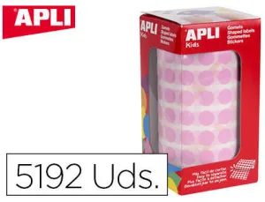 APLI ROLLO DE GOMETS REDONDOS - ADHESIVO PERMANENTE - 5.192 GOMETS - FOMENTA LA PSICOMOTRICIDAD - ADHESIVO BASE AGUA - LIBRE DE DISOLVENTES