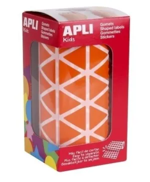 APLI GOMETS EN ROLLOS TRIANGULOS 021X021X021 NARANJA AP11493