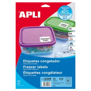 #APLI ETIQUETA BLANCA PARA CONGELADOR ADHESIVA REMOVIBLE 63.5X38.1 C/ROMO 010 HOJAS 12328