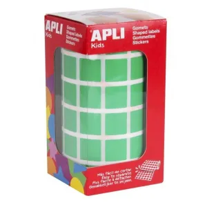 APLI ROLLO DE 2.832 GOMETS CUADRADOS 15 X 15MM - ADHESIVO PERMANENTE BASE AGUA - LIBRE DE DISOLVENTES - COLOR VERDE