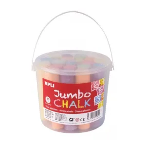 APLI PACK DE 20 TIZAS JUMBO Ã 25 X 105 MM - APTAS PARA USO ESCOLAR - COLORES SURTIDOS