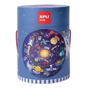 APLI PUZZLE CIRCULAR DEL SISTEMA SOLAR DE 48 PIEZAS - TAMAñO Ã50CM - POSTER PARA FACILITAR MONTAJE - RECOMENDADO PARA NIñOS A PARTIR DE 5 AñOS