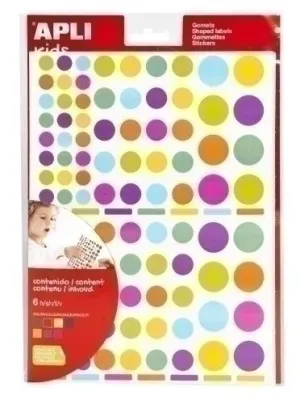 GOMETS APLI BOLSA REMOVIBLES 6H REDONDOS MULTICOLOR 7 COL.SURT. 624 UDS. (18463)