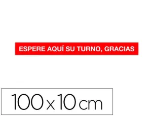 CINTA DE SEÑALIZACION ADHESIVA APLI ESPERE SU TURNO 100 X 10 CM AP18596