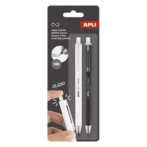 PACK 2 LAPICES RETRACTIL INFINITE PENCILS NEGRO Y