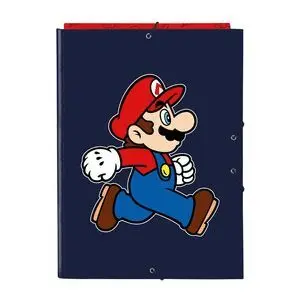 CARPETA CARTON FOLIO GOMAS SOLAPAS SUPER MARIO TRI