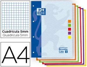 OXFORD SCHOOL TOUCH CUADERNO DE RECAMBIO - TAMAñO A4 - TAPA BLANDA - ENCOLADO 5X5 - 80 HOJAS