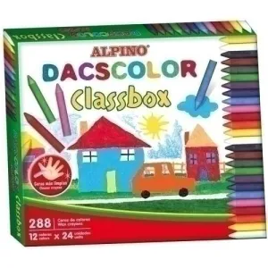 ALPINO DACSCOLOR ECONOMY PACK CON 288 CERAS SEMIBLANDAS DE COLORES - MEZCLABLES - NO MANCHAN - COLORES SURTIDOS