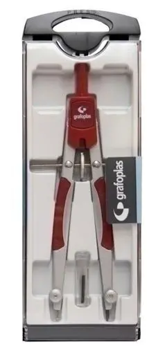 COMPAS GRAFOPLAS MICROMETRICO ROJO CON MINAS