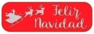 ETIQUETAS REGALO ADH. HOLOGRAFICAS ROLLO  250 UDS. 45X15  FELIZ NAVIDAD  ROJO
