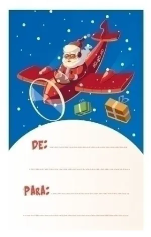 ETIQUETAS REGALO ADH. ROLLO  250 UDS. 50X30 NOMBRES NAVIDAD AVION PAPA NOEL