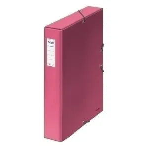 DOHE CAJA DE CARTON FORRADO CON PAPEL IMPRESO Y PLASTIFICADO - TARJETERO CON ETIQUETA EN EL LOMO - SISTEMA DE CIERRE CON GOMAS ELASTICAS
