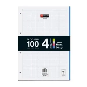 RECAMBIO MIQUELRIUS NOTEBOOK 4 A4 100H 70GR 4 TALADROS CUADRIC.5X5