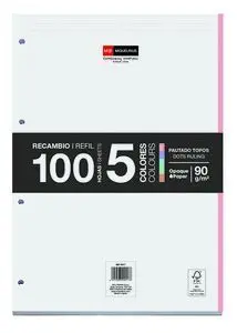 MIQUEL RIUS RECAMBIO 100 HOJAS DOTS RAYADO LETTERING PUNTOS 4TAL 90FR 9017