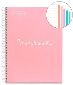 MIQUEL RIUS NOTEBOOK A-4 TAPA EXTRA DURA CUADRO 5X5MM 120H 90GR EMOTION AZUL ROSA 46068