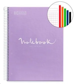 MIQUEL RIUS NOTEBOOK A-4 TAPA EXTRA DURA CUADRO 5X5MM 120H 90GR EMOTION LILA LAVANDA 46077