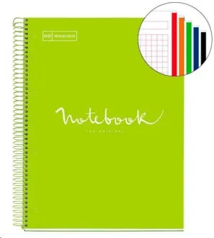 MIQUEL RIUS NOTEBOOK A-4 TAPA EXTRA DURA CUADRO 5X5MM 120H 90GR EMOTION LIMA 46078