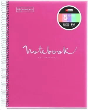 MIQUEL RIUS NOTEBOOK A-5 TAPA PLASTICO 120H 90GR EMOTION ROSA MR46105