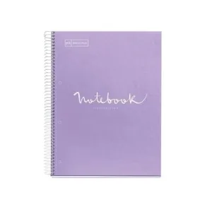 MIQUEL RIUS NOTEBOOK A-4 120 HOJAS MORADO PASTEL DOTS RAYADO LETTERING PUNTOS