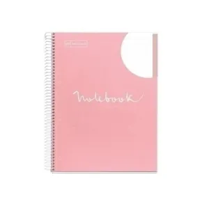 MIQUEL RIUS NOTEBOOK A-4 120 HOJAS ROSA PASTEL DOTS RAYADO LETTERING PUNTOS