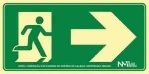 SEÑAL HOMOLOGADA FOTOLUMINISCENTE SALIDA DE EMERGENCIA DERECHA