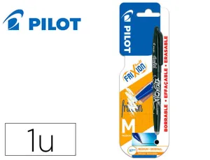 PILOT FRIXION BALL PACK DE 1 BOLIGRAFO DE GEL BORRABLE - PUNTA DE BOLA 0.7MM - TRAZO 0.4MM - GRIP ERGONOMICO - COLOR NEGRO