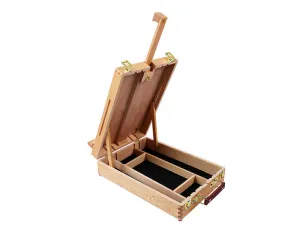 CAJA DE CABALLETE PINTOR LIDERPAPEL MADERA DE HAYA BARNIZADO 39X26X13 CM CERTIFICADO FSC