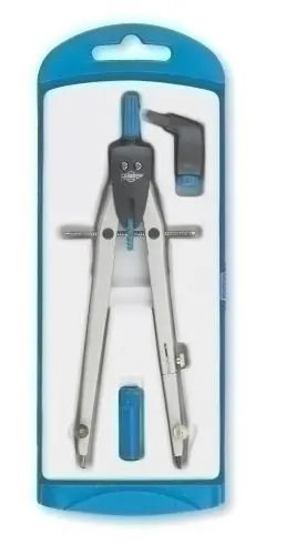 COMPAS FAIBO ESCOLAR MINAS Y ADAPTADOR UNIVERSAL SERIE DISEÑO AZUL