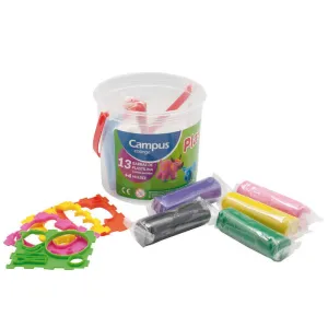 PLASTILINA CAMPUS BOTE 13BARRAS+4MOLD 630768