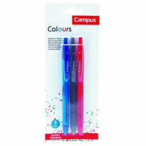 BOLIGRAFO CAMPUS COLOURS BLISTER 3 AZUL ROJO NEGRO 081336