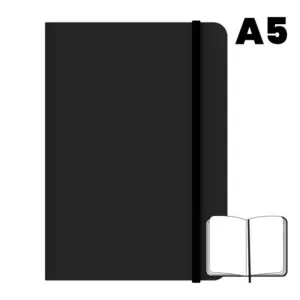 CAMPUS LIBRETA A5 HOJAS LISAS 96 HOJAS 75GR TAPA DURA FORRADA NEGRA 003523