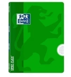 OXFORD SCHOOL CLASSIC OPENFLEX A4 - TAPA DE PLASTICO RESISTENTE - LIBRETA GRAPADA 4X4 CON MARGEN - 48 HOJAS DE PAPEL DE ALTA CALIDAD - COLOR VERDE