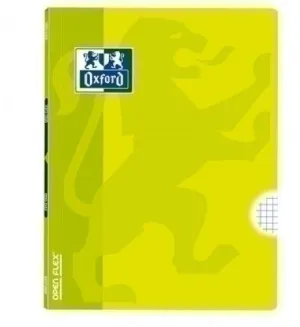 OXFORD SCHOOL CLASSIC OPENFLEX A4 - TAPA DE PLASTICO RESISTENTE - LIBRETA GRAPADA 4X4 CON MARGEN - 48 HOJAS DE PAPEL DE ALTA CALIDAD - COLOR LIMA