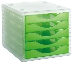 MODULO 5 CAJONES ARCHIVOTEC TRASLUCIDO CRISTAL/KIWI