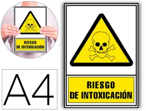 PICTOGRAMA ARCHIVO 2000 RIESGO DE INTOXICACION PVC AMARILLO LUMINISCENTE 210X297 MM