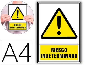 PICTOGRAMA ARCHIVO 2000 RIESGO INDETERMINADO PVC AMARILLO LUMINISCENTE 210X297 MM