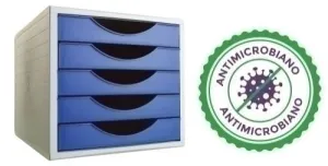 MODULO 5 CAJONES ARCHIVO 2000 ANTIMICROBIANO SANITIZED AZUL