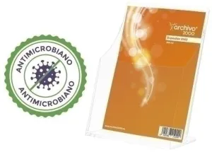 PORTAFOLLETOS A.2000 PREMIUM ANTIMICROBIANO SANITIZED A5 VERTICAL 1 COMPARTIMENTO PREMIUM CRISTAL
