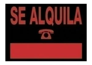 CARTEL ANUNCIO PVC 50X35 SE ALQUILA