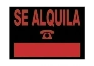 CARTEL ANUNCIO PVC 35X25 SE ALQUILA
