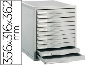 ARCHIVO 2000 MODULO 11 CAJONES ARCHISYSTEM.COMPATIBLE BASE METALICA A.356X316X362 MM.COLOR GRIS.REF.8211C