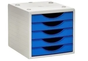 MODULO 5 CAJONES ARCHIVOTEC GRIS/AZUL MAR