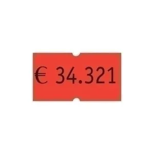 ETIQUETAS DE PRECIOS PRYSE ADH.NORMAL 21X12 MM NARANJA FLUOR ROLLO 1.000 UDS.