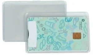FUNDA PORTACARNET IBERPLAS PVC 150µ REBAJE CRISTAL 55X85MM (NIF) PAQUETE DE 50
