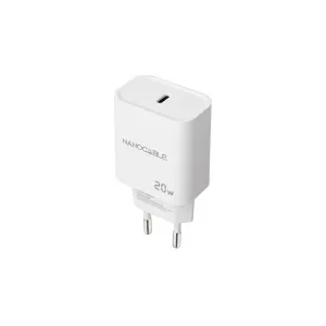 NANOCABLE CARGADOR DE PARED USB-C/PD 20W - COLOR BLANCO