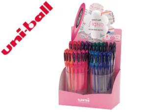 UNI-BALL SIGNO EXPOSITOR DE 48 ROLLERS DE TINTA GEL - PUNTA DE BOLA 0.7MM - TINTA RESISTENTE AL AGUA Y LUZ - COLORES SURTIDOS