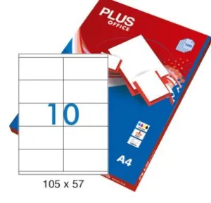 ETIQUETAS PLUS A4 105X57MM 10 HOJAS 100 ETIQUETAS 035849